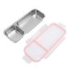 Portable Snack Container 304 Stainless Steel Sealed 2 Compartment Food Storage Container for Travel Camping Picnic