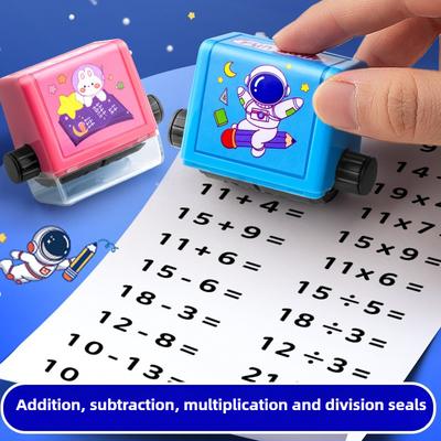 Çocuklar İçin Toplama ve Çıkarma Kaydırma Damgası İlkokul Öğrencileri Okul Öncesi Matematik Egzersiz Silindiri Dijital Öğretim Damgası Matematik Mührü