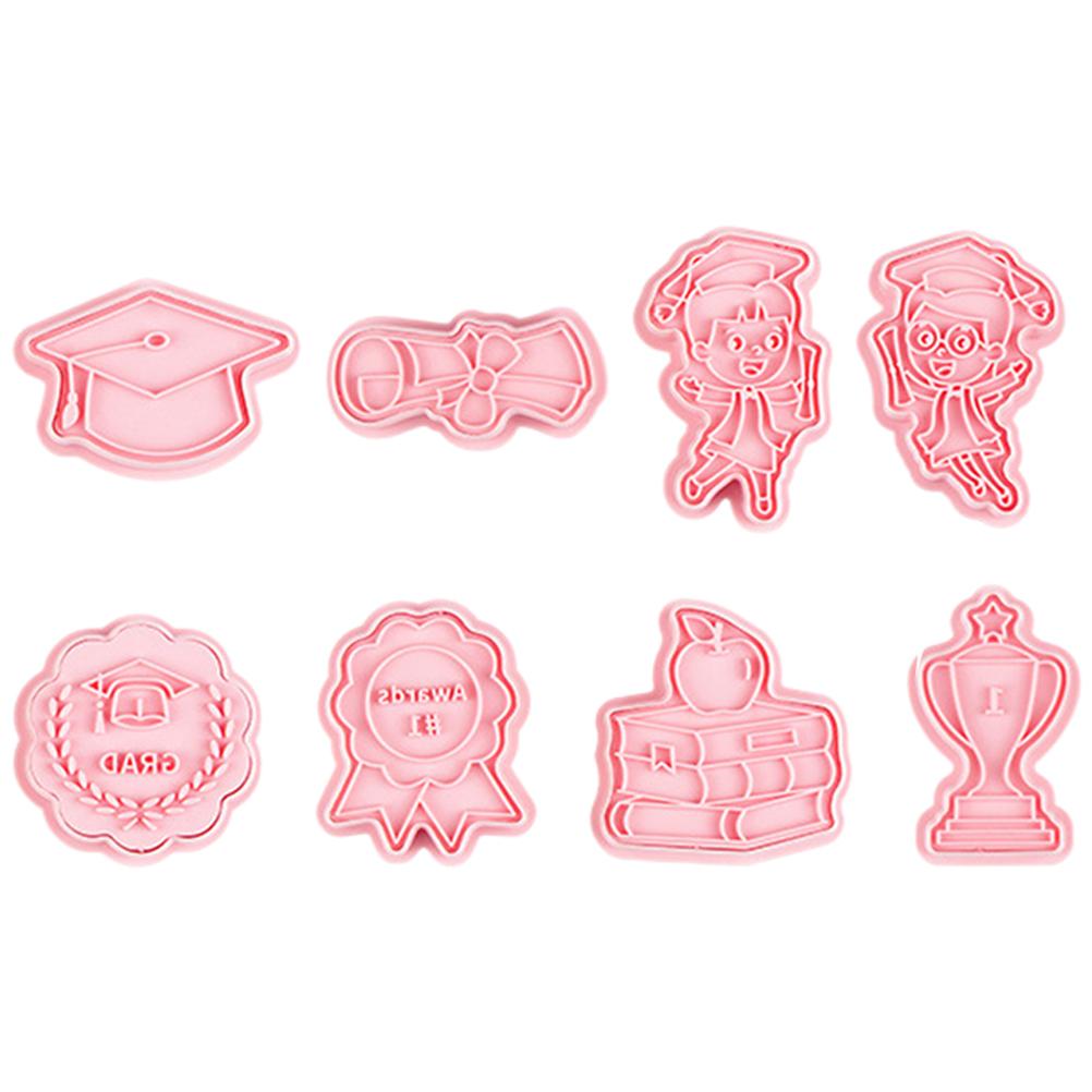8 Pcs Graduation Cookie Cutters Party Supplies DIY Baking Mold Biscuits Dessert Mould Casting Chocolate Household Candy Craft