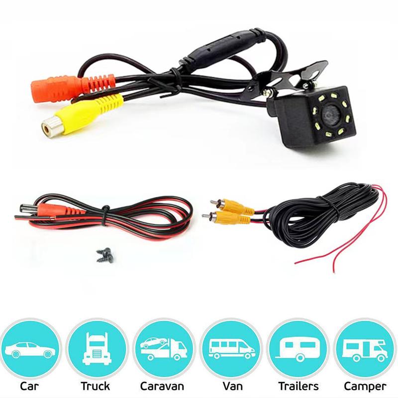 Car camera cvbs with lamp reversing image universal rear view HD night vision waterproof ccd car camera