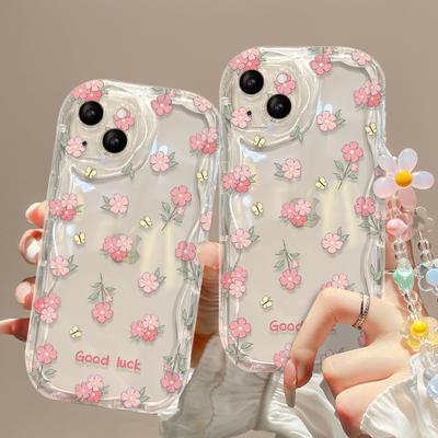 Fresh Floral Chains Are Suitable for Apple 15 Mobile Phone Case Iphone14/13pro Transparent Silicone Xsmax