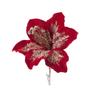 19cm Artificial Poinsettia Glitter Flower Glitter Sequin Fake Christmas Flowers Flannel Simulation 3D Simulation Flower