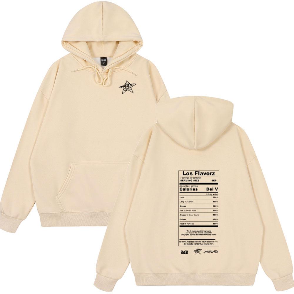 Rapper Dei V Los Flavorz Album 2025 Hoodies Herren Damen Kleidung Mode Hip Hop Langarm Sweatshirt Lässige Übergroße Hoodies