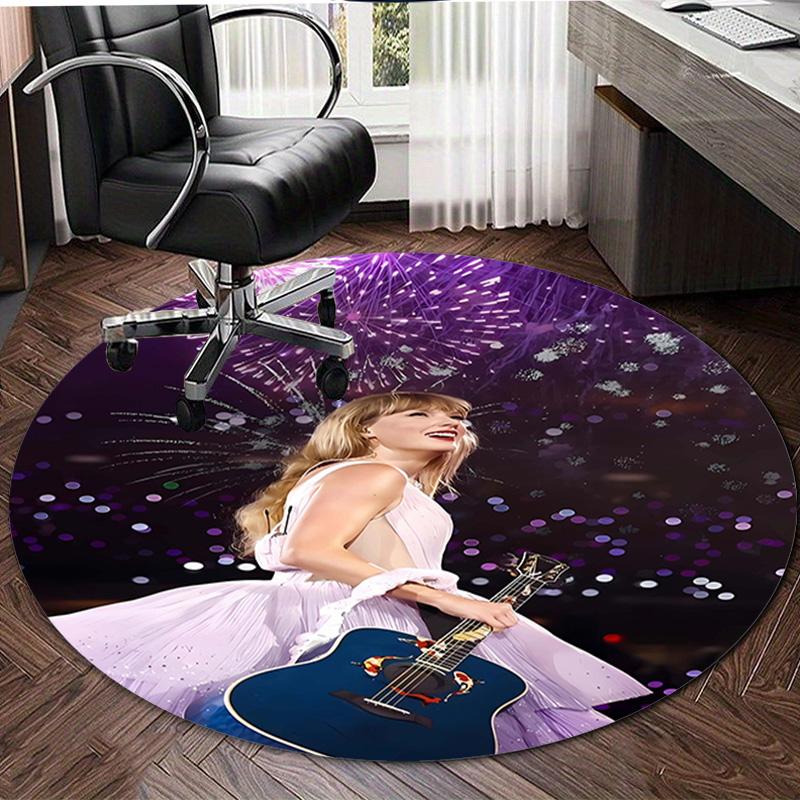 1pc Taylor Swift2 Design Printed Area Round Carpet for Bedroom Living Room Home Decor Rugs Mat Non Slip Mat Rug for Bedside