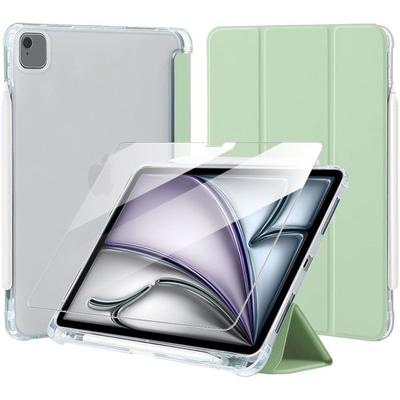Θήκη + Τζάμι για iPad Air 13 ιντσών (M3 2025, M2 2024) Προστασία από γρατζουνιές με θήκη στυλό - Πράσινο