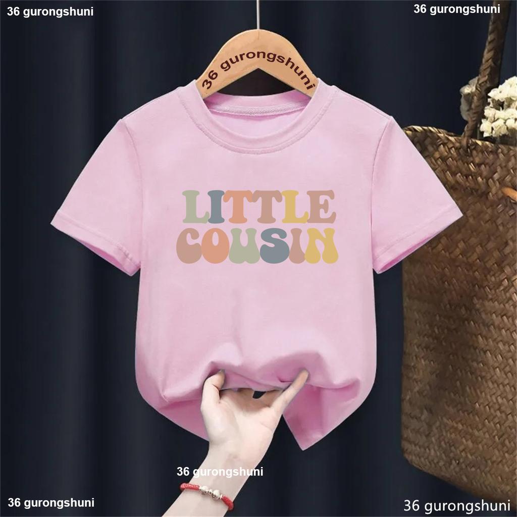 Big Little Middle Cousin Tshirt Retro Cousin Shirt Cute Boys TShirt Pregnancy Announcement Family Shirt Kids Party Clothes