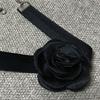 Soft Sext Choker Tie Cravat Flower Choker Women Black Cloth-Flower Collar Choker Necklace for Girls Accessories for Teen