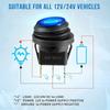 Interruptor LED de Palanca Redondo 12V 20A Coche Camión Balancín Encendido-Apagado Interruptor de Palanca Impermeable 3 Pines 2 Posiciones