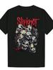 Black Polyester Men's Slipknot Graphic Tee | Casual T-Shirt with Skull Design,