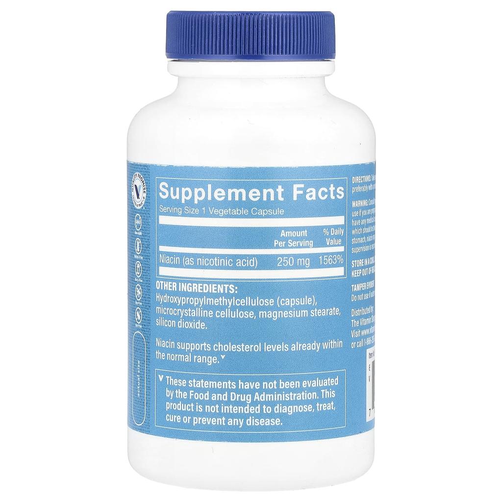 Niacin, 250 mg, 100 vegetarische Kapseln