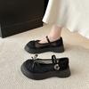 French bow mesh breathable retro Mary Jane shoes women's 2025 summer new single shoes heightening ballet shoes