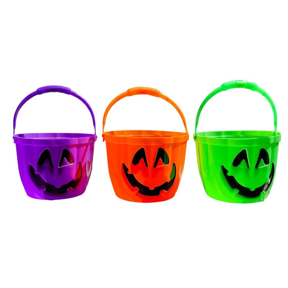 Spooky Triangle Eye Halloween Pumpkin Jar Portable Holiday Toy Pumpkin Bucket Halloween Decoration Party Decoration