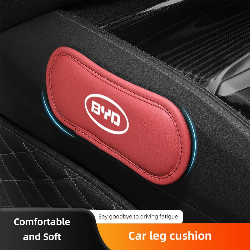 Leather Car Pillow Car Knee Pad Elastic Memory Foam Leg Pad For BYD Tang F3 E6 Atto3 Yuan Plus Song Max F0 G3 I3 Ea1 Dmi 2din S7