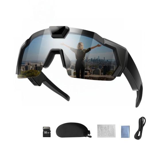 POV Glasses with Memory Card 4K Smart Baseball Sunglasses with Camera Photos Audios Videos Recording Lightweight Men Women Camera Wearable Eyewear