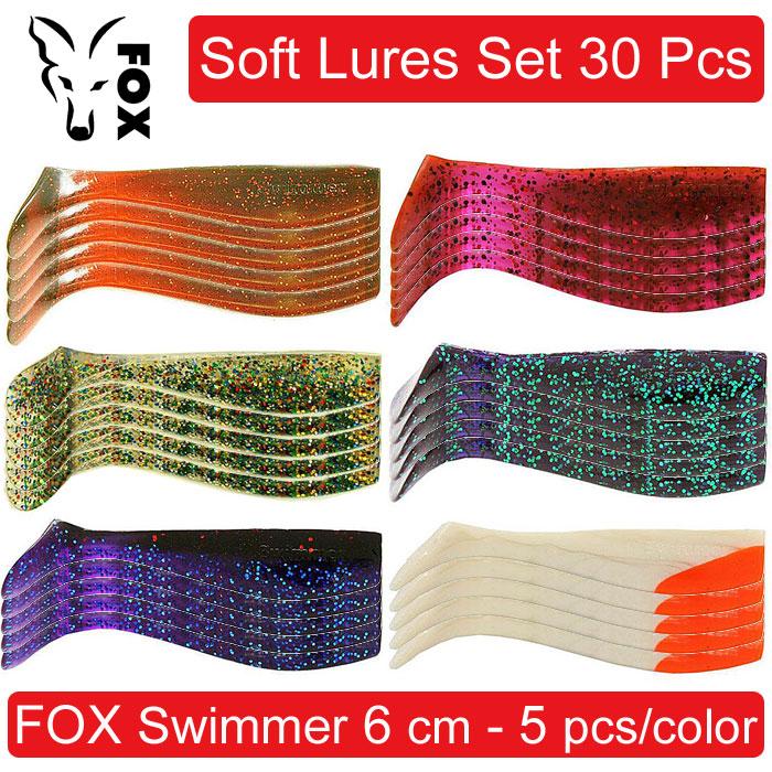 

Soft Lures Set FOX SWIMMER #2, 60 мм. Набір силіконових приманок для риболовлі, віброхвости - 30 шт. 30 pcs
