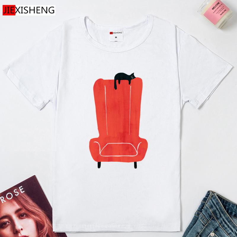 

Hipster Plus Size Short Sleeve O Neck Tshirt Woman Creative Sofa Design Printing Female Tee Tops Ladies White Women T Shirt XXXL білий