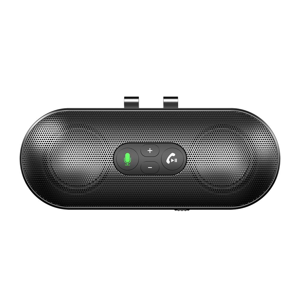 T18 Portable Bluetooth 5.4 Handsfree Car Kit Speaker 3W Wireless Audio Receiver MP3 Music Player Noise Cancelling Sun Visor Clip