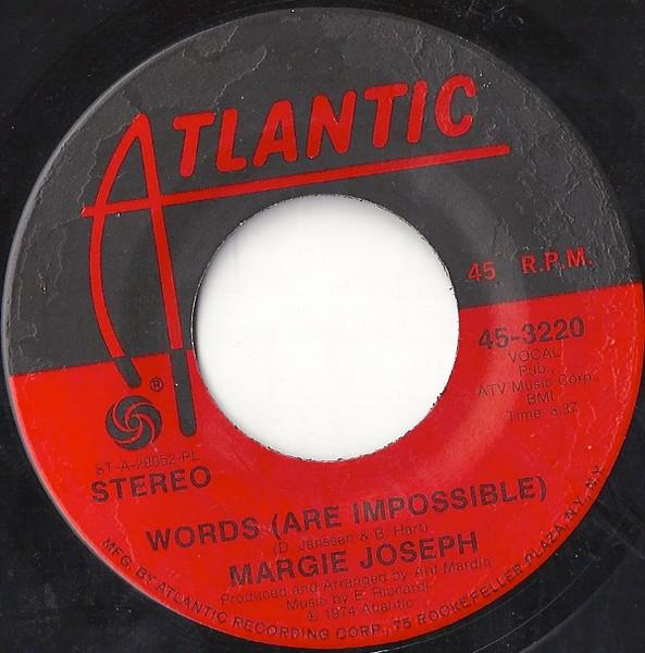 

7inch Record MARGIE JOSEPH Words Are Impossible 453220 Atlantic 1974 US SoulFunk Used