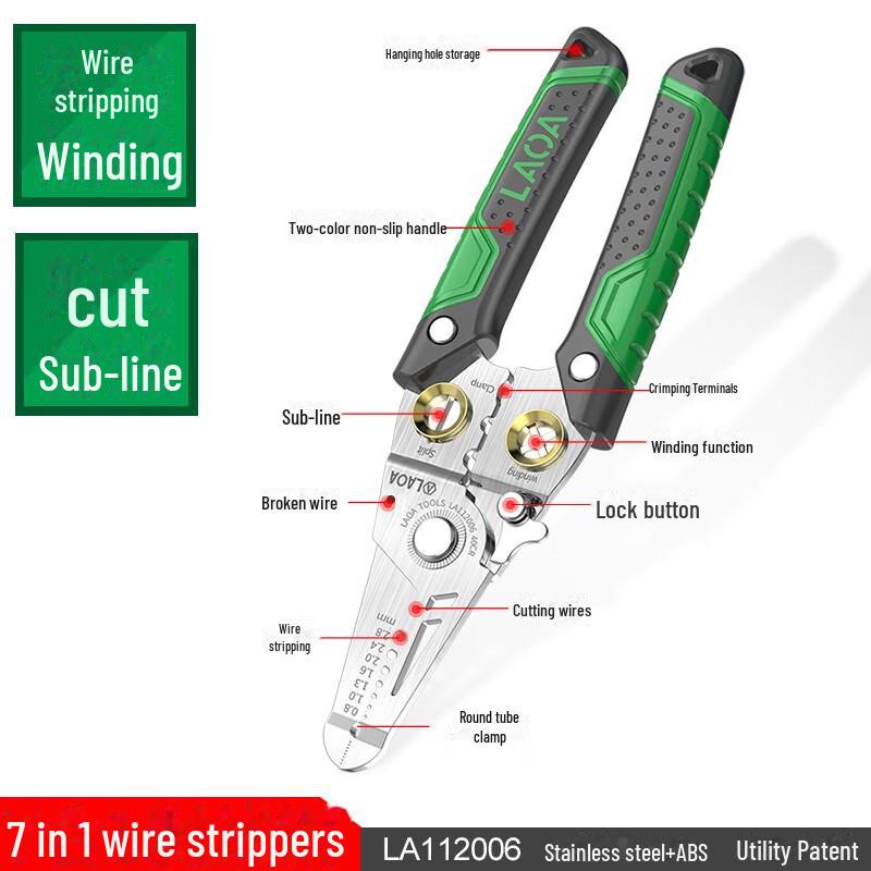 8-in-1 Multi-Function Stainless Steel Wire Stripping and Cutting Pliers for Electricians
