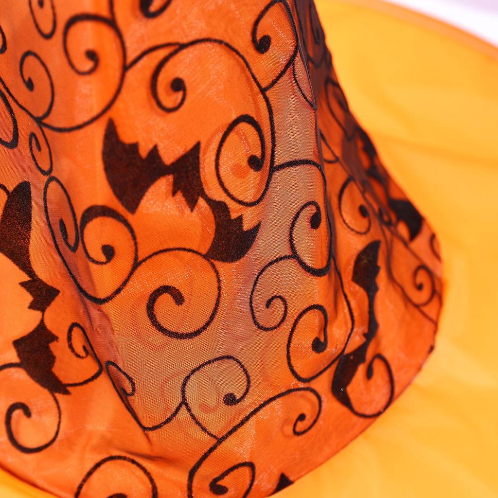 Oxford Fabric Witch Hat Halloween Wizard Cap Spooky Spiderweb Pointed Party Costume Accessories