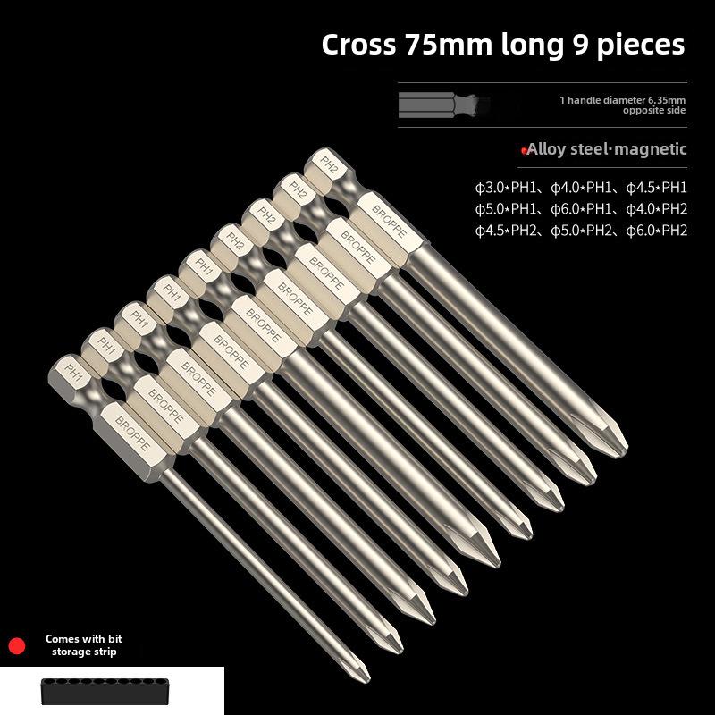 BROPPE Magnetic Cross Screwdriver with Electric Drill and Pneumatic Nozzle Head