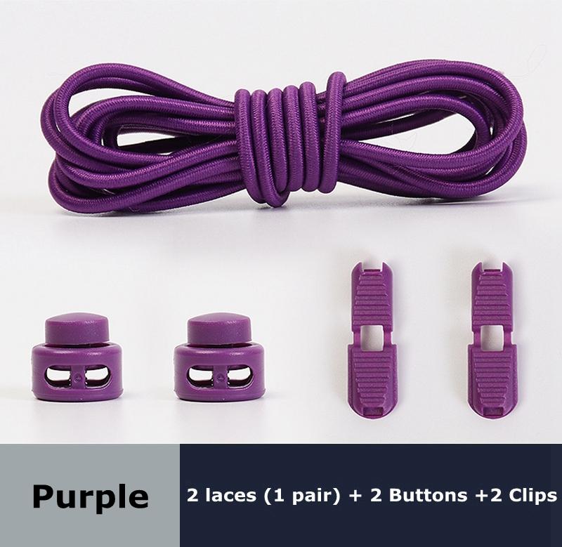 1pair Elastic Shoelaces Round Spring Plastic Lock Quick Wear In 1 Second No Tie Shoelaces Suitable for All Shoelaces Lazy Laces