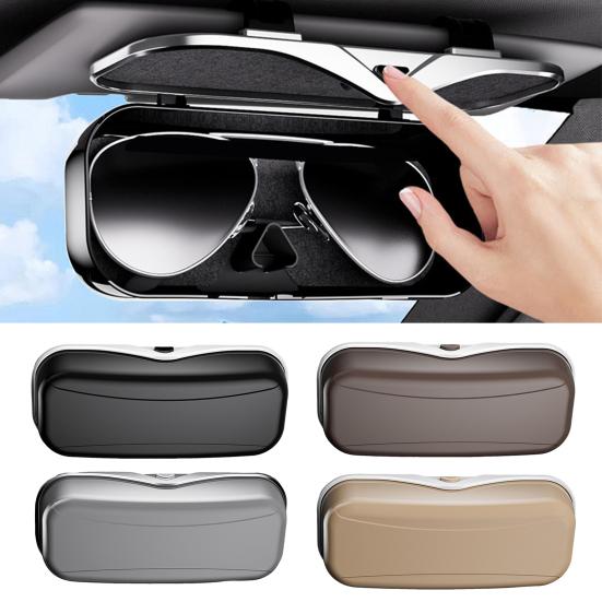 Car Sunglasses Holder Visor Clip Hard Shell Glasses Storage Box Auto Eyeglasses Organizer Sun Visor Sunglasses Case Easy Install Car Glasses Bracket