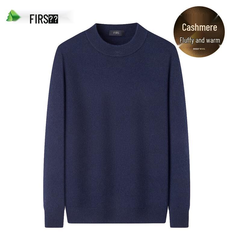 FIRS Men's Cashmere Blend Round Neck Pullover Sweater