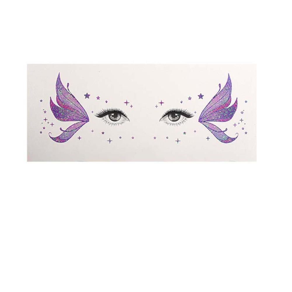 Star Heart Glitter Butterfly Face Tattoo Realistic Face Temporary Tattoo Dance Performances