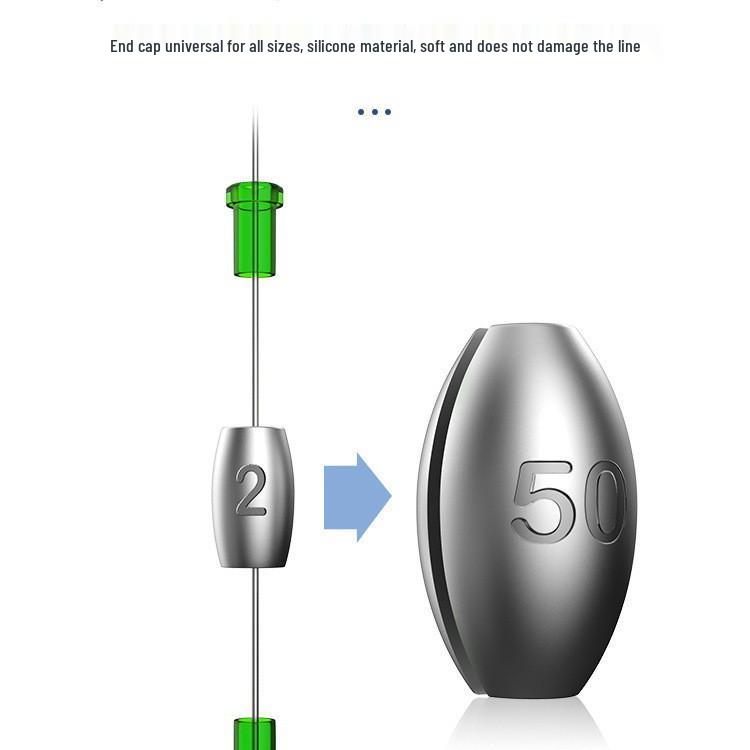 Olive Japanese Open Lead Sinker Set for Raft Fishing - Newbie Offer 0.01