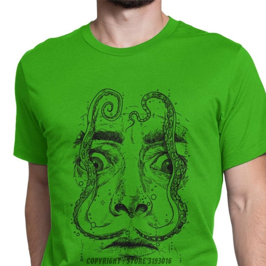 Octopus Dali TShirt Men Salvador Surrealism Painter Portrait Artist Vintage Cotton Tees Camisa T Shirts Hallowmas Tops