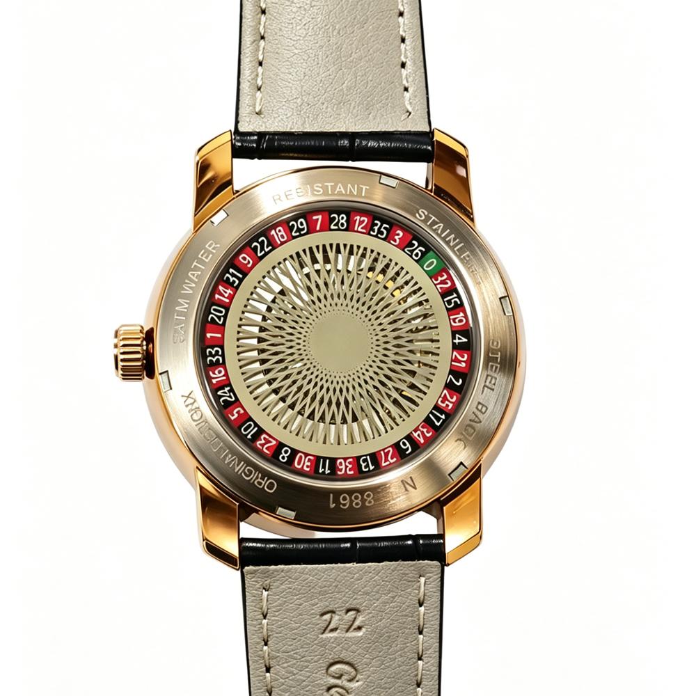 AILANG Herren Vollautomatische Mechanische Uhr Rad Rad Rad Glücksrad Herrenuhr Lederarmband