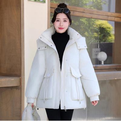 Lockerer und kurzer Brotmantel, dicke Daunen-Baumwolljacke mit einzigartigem Design