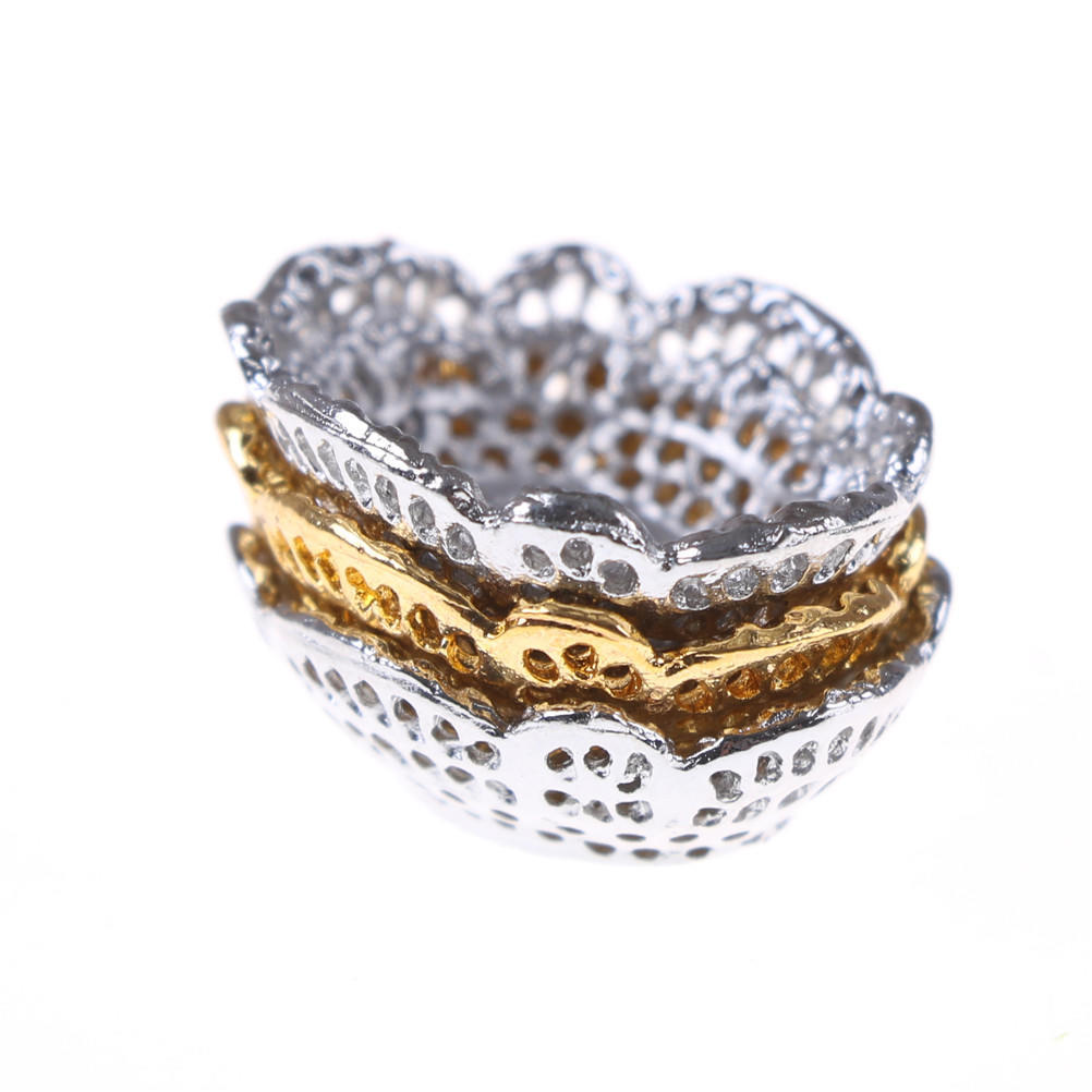 Mini Cake Golden Delicate Compote Fruit Tray Dollhouse Kitchen Accessories