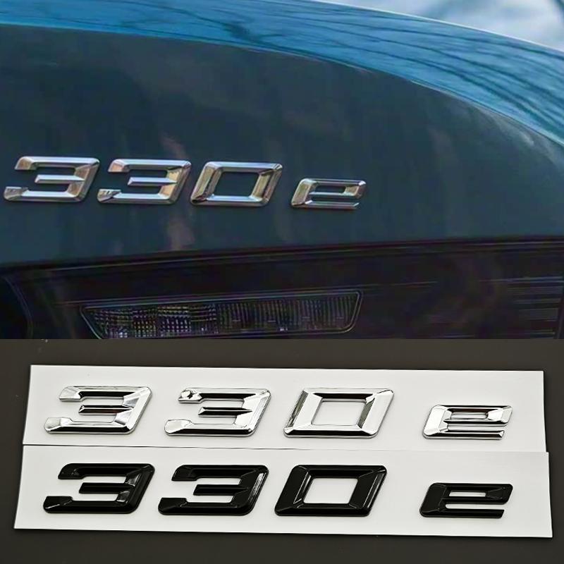 NOVÉ 3D ABS Chrom Černé Auto Písmena Logo 330e Zadní Kufr Znak Odznaky Samolepky Pro BMW 330e G20 G21 F30 F31 Vnější Doplňky