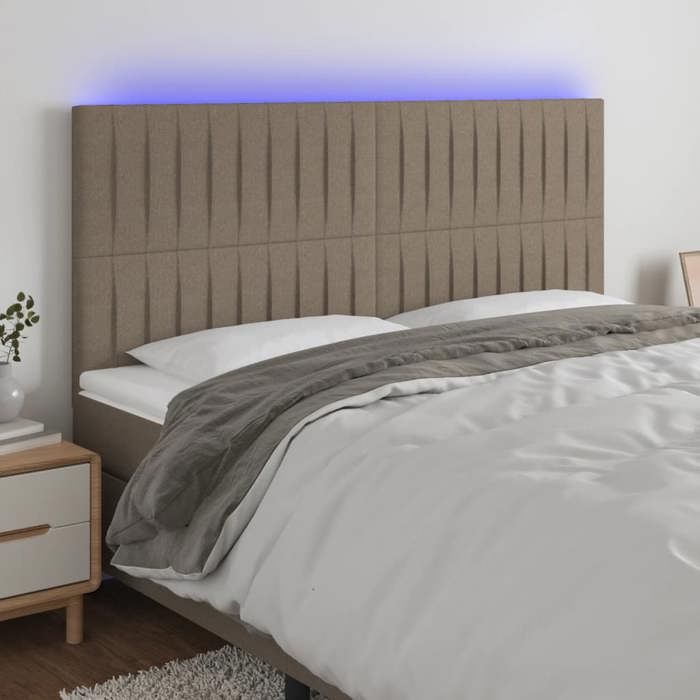 VidaXL LED Headboard Bedroom Furniture Double Bed Accessory Head of Bed Frame Interior Taupe 3122680