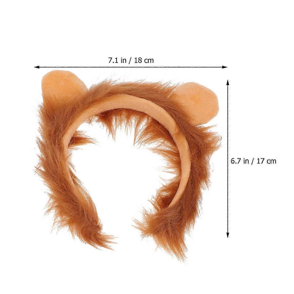 Brown Outfits Women Furry Ear Headpiece Carnival Ear Headband Lion Cosplay Costume