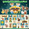 Nativity Advent Calendar, 25PCS Story Nativity Scene Playset, Religious Advent Calendar