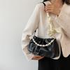 Fashion Pleated Crossbody Shoulder Bag Fashion Cloud PU Leather Small Handbags Purse Women Pearl Luxury Design Underarm Bags