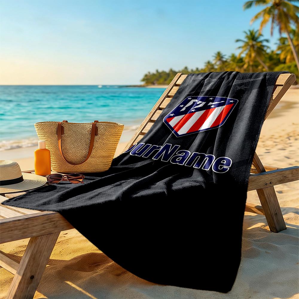 Atletico Madrid Customize Your Name Beach Towel Soft Durable Quick-Dry Suitable for Swimming Gym Camping Yoga Vacation