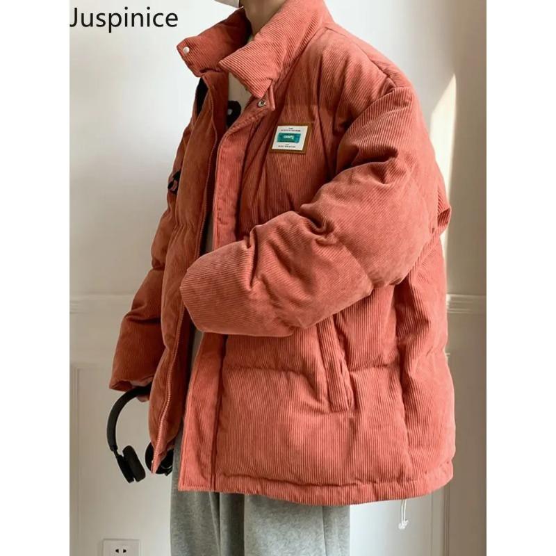 Mens Winter Down Cotton Parka Corduroy Thicken Warm Jackets Casual Loose Coat Unisex Streetwear Japanese Outwear Men