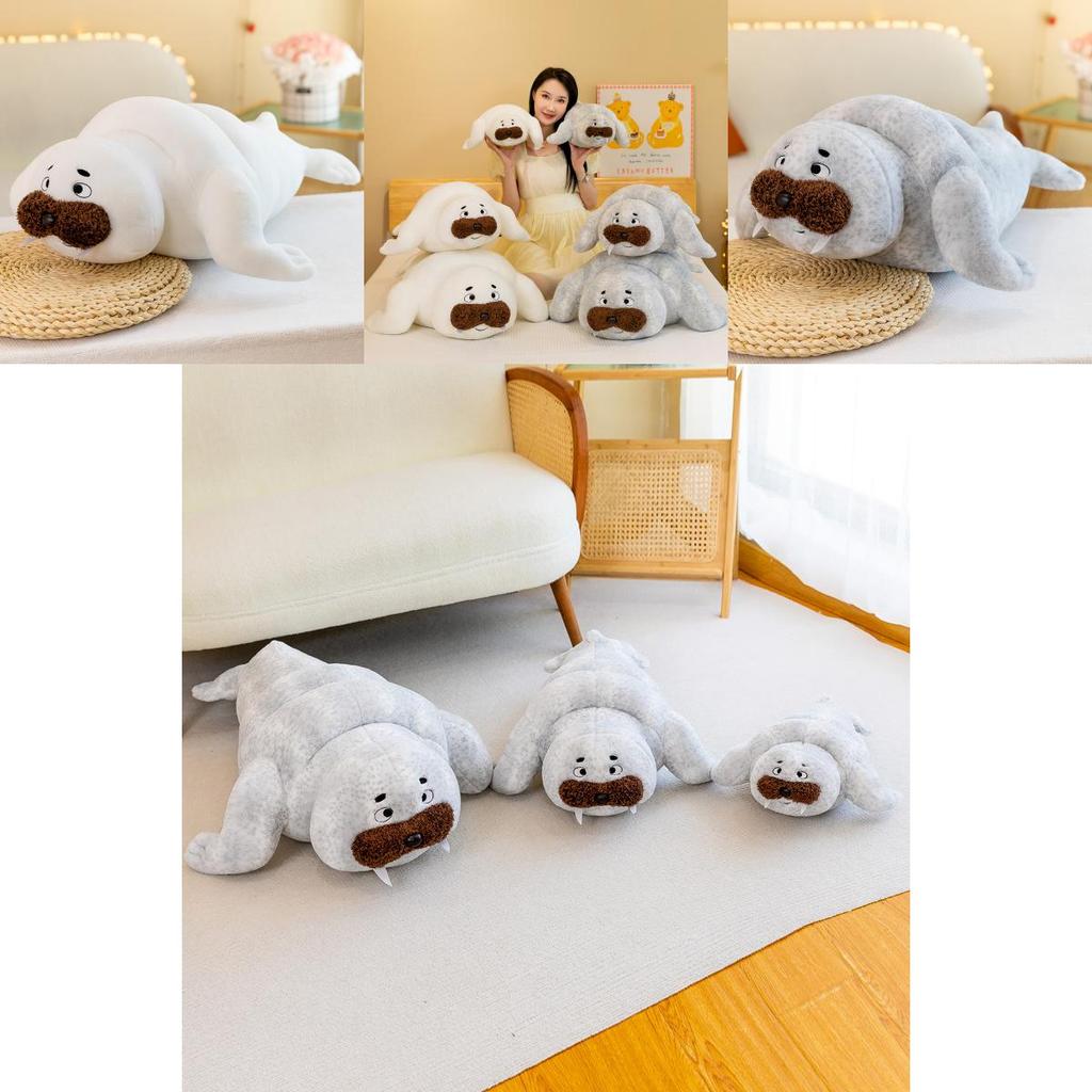 Stuffed Realistic Sea Seal Plush Toy Cozy Hug Pillow Short Plush Filled With Pp Cotton