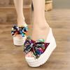 Women's Summer 2025 Floral Wedge Heel Platform Sandals - 13cm Thick Bottom, One-Strap Korean Style