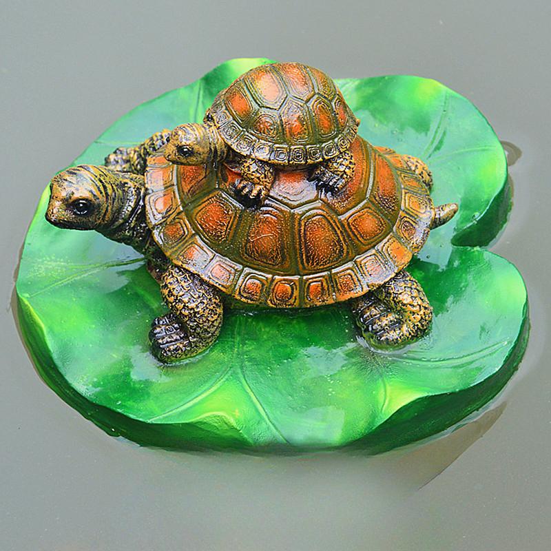 Resin Floating Frog Turtle Fish Pond Flowing Water Fountain Water Surface Lotus Flower Decoration Resin Crafts Floating Crafts