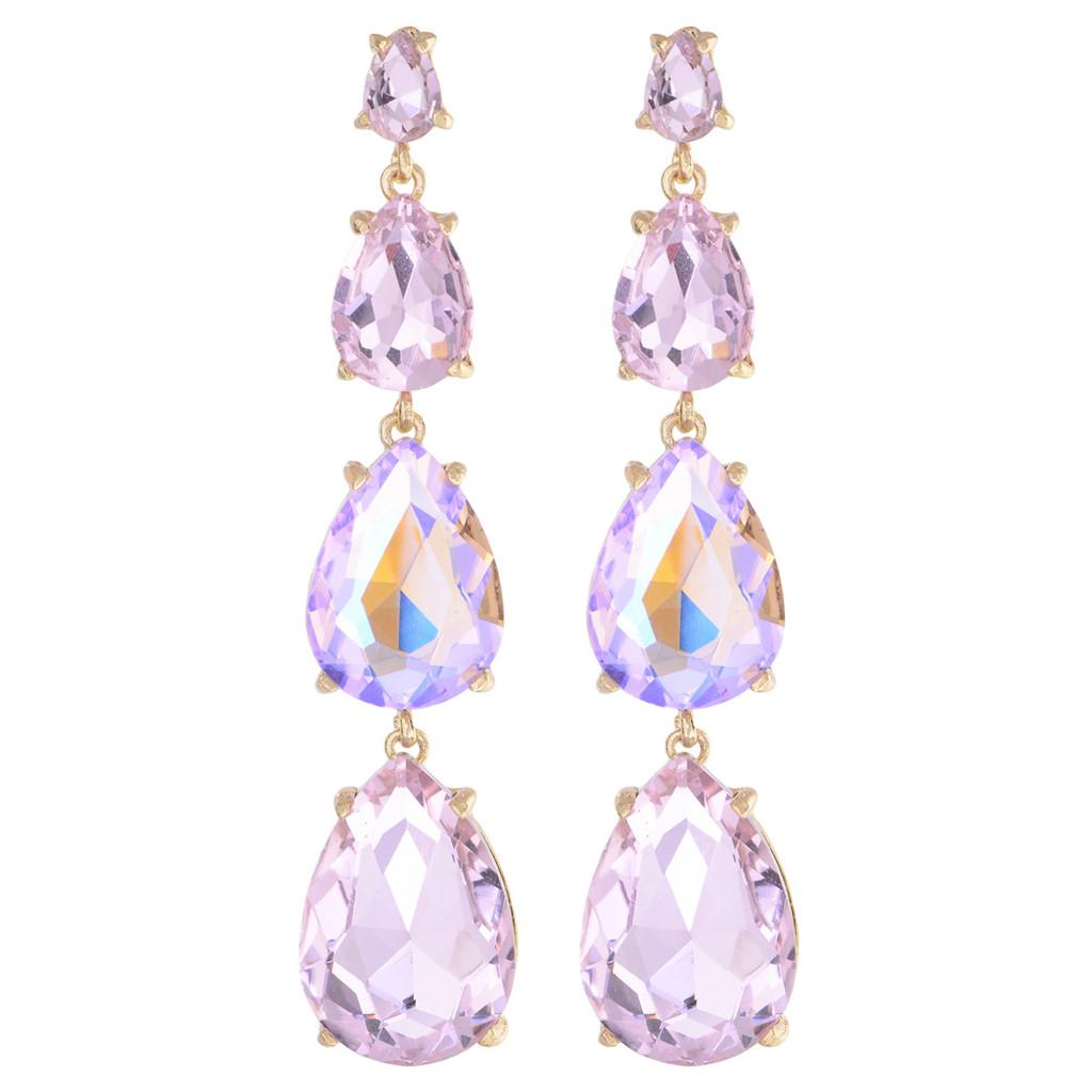 Geometric Drop Earrings With Cubic Zirconia For Women Fashion Jewelry Autumn