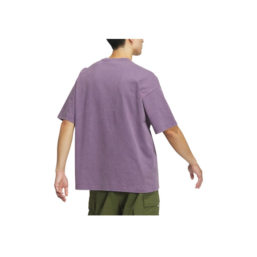Adidas Originals Washed Short Sleeve T-Shirt Men Tops Purple JV6940