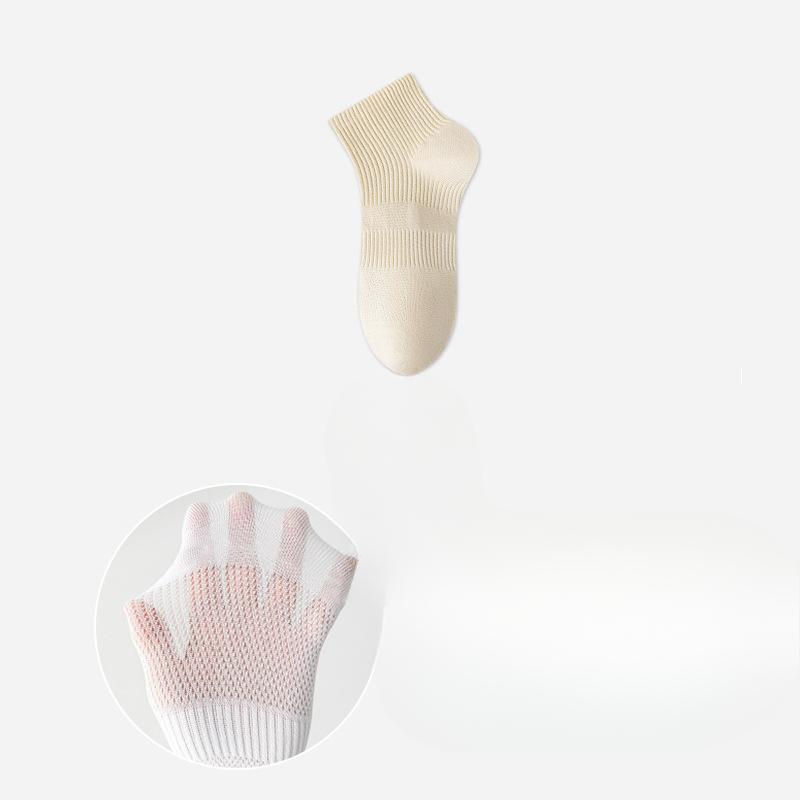 Women's Summer Thin Cotton Mesh Sweat Absorption Antibacterial Breathable Heel Socks