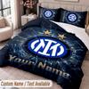 Inter Milan Printed Bedding Set Custom Name Text 1 Duvet Cover 2 Pillowcases For Bedroom
