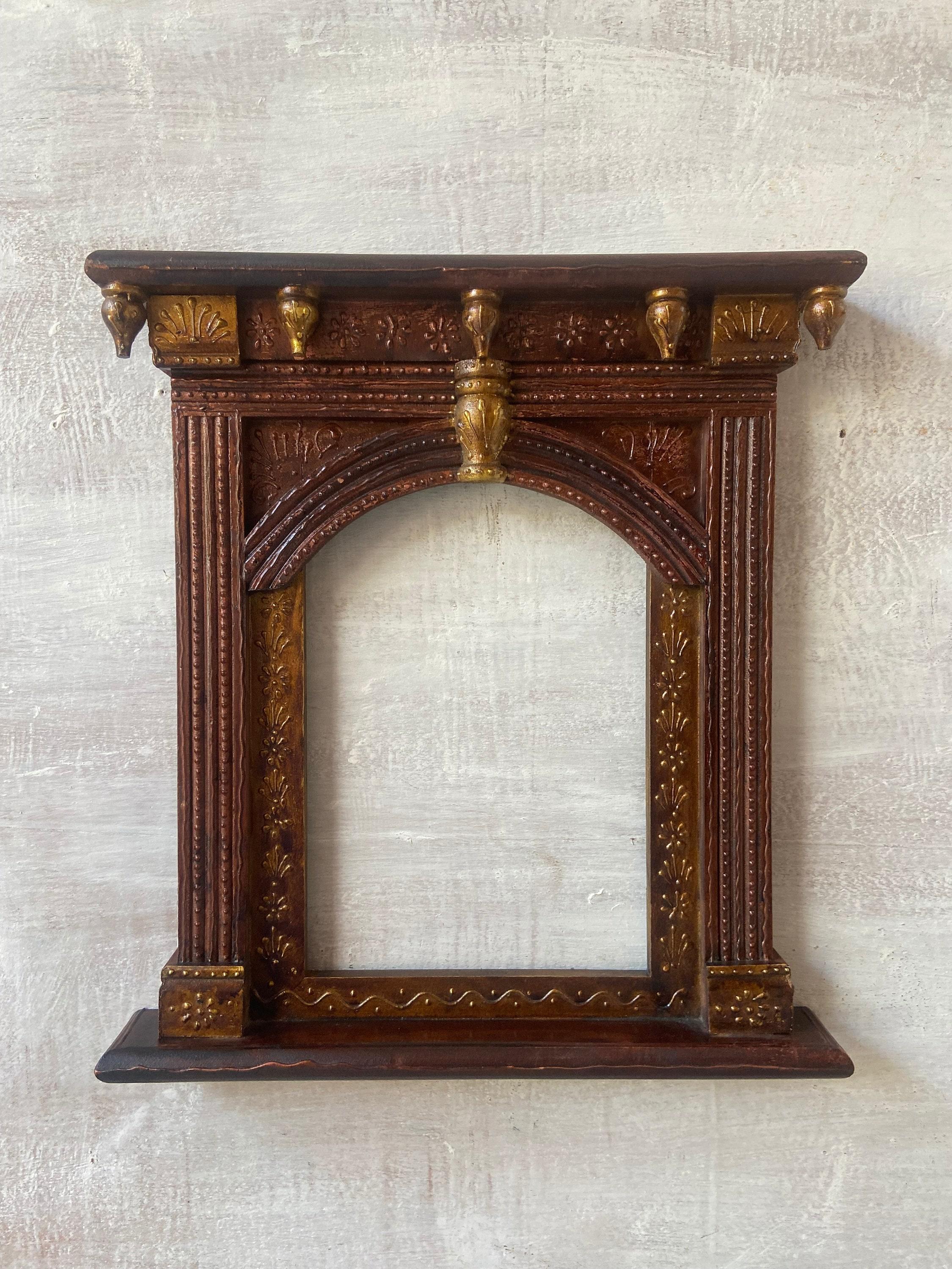 Hand-Painted Wooden Jharokha Set of 4: Traditional Indian Wall Decor разноцветный