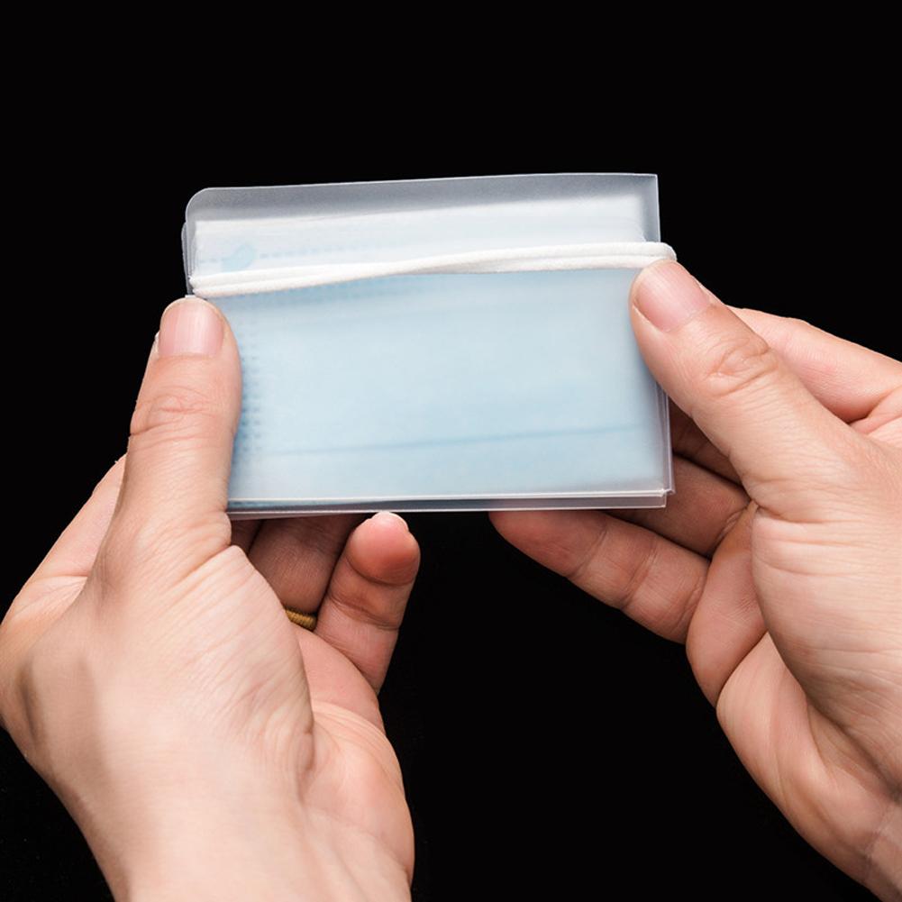 10pcs/bag Foldable Storage Folder for Disposable Mask Portable Transparent Mask Container Clip